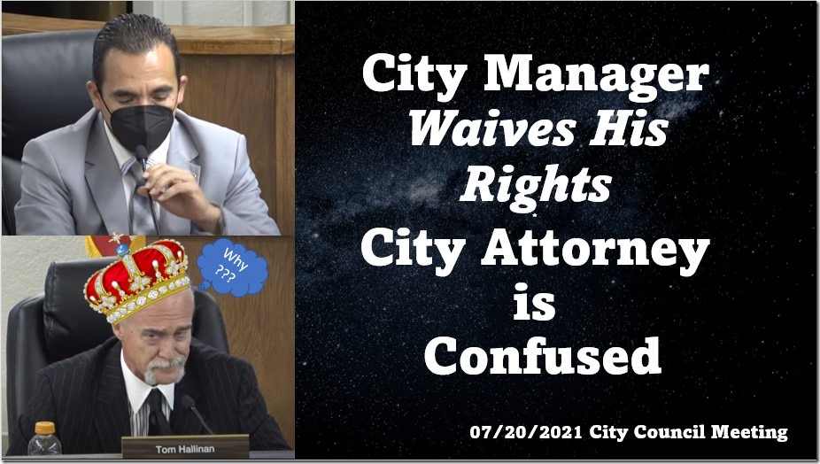 City Manager Waives His Rights